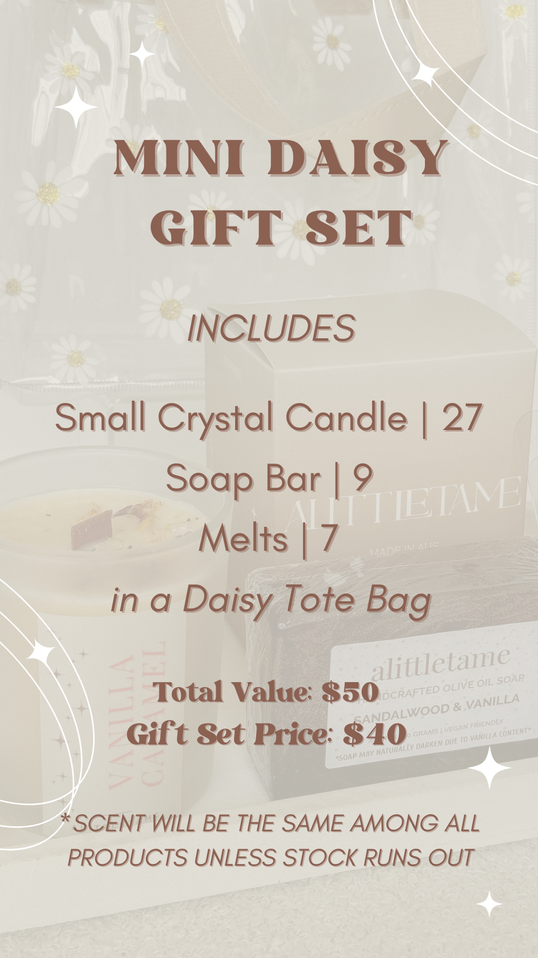 Mini Daisy Gift Set | Candle, Soap + Melts